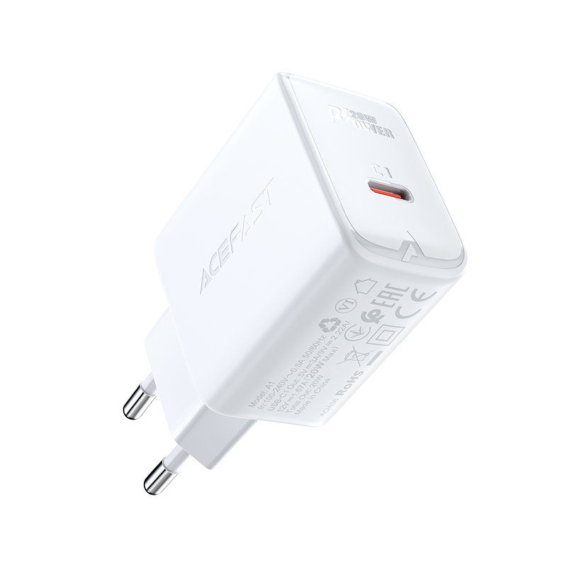 Acefast Acefast 20W PD USB-C Snabbladdare Vggladdare Vit - Teknikhallen.se