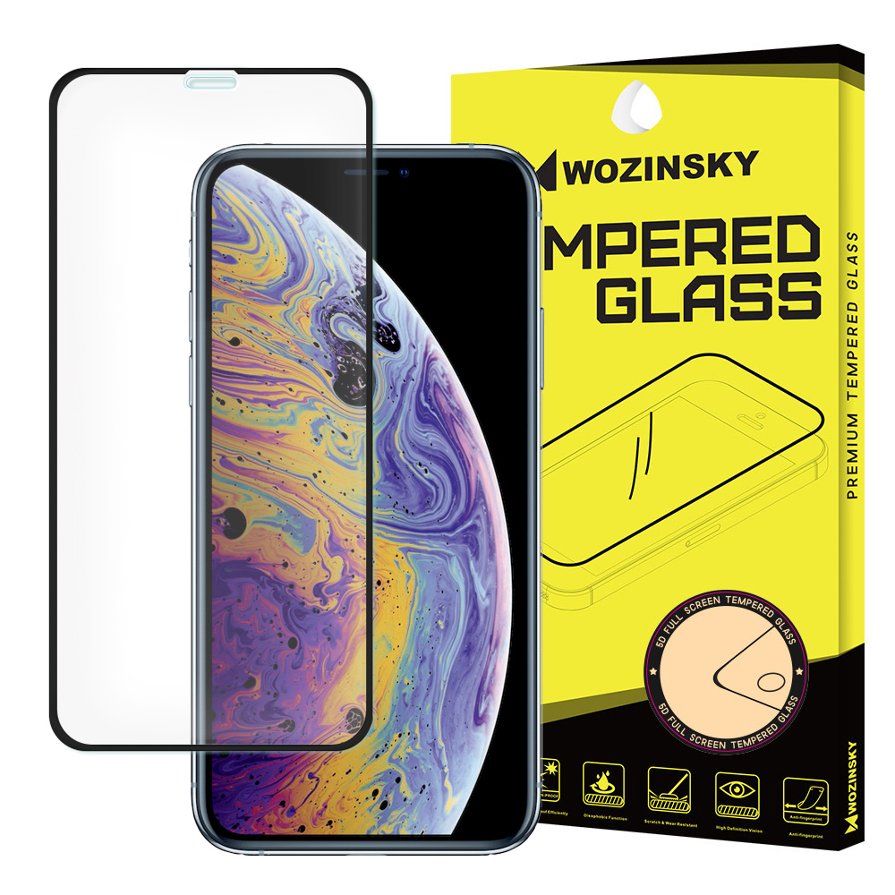 Wozinsky iPhone 11 Pro/X/Xs - Wozinsky Heltckande Hrdat Glas - Svart - Teknikhallen.se