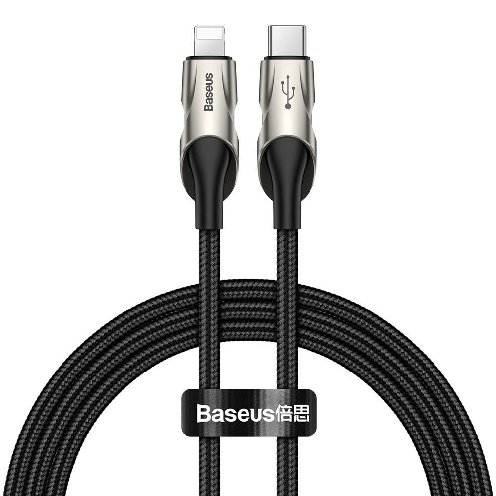 BASEUS Baseus 1m 18W PD Lightning - USB-C Med LED - Svart - Teknikhallen.se