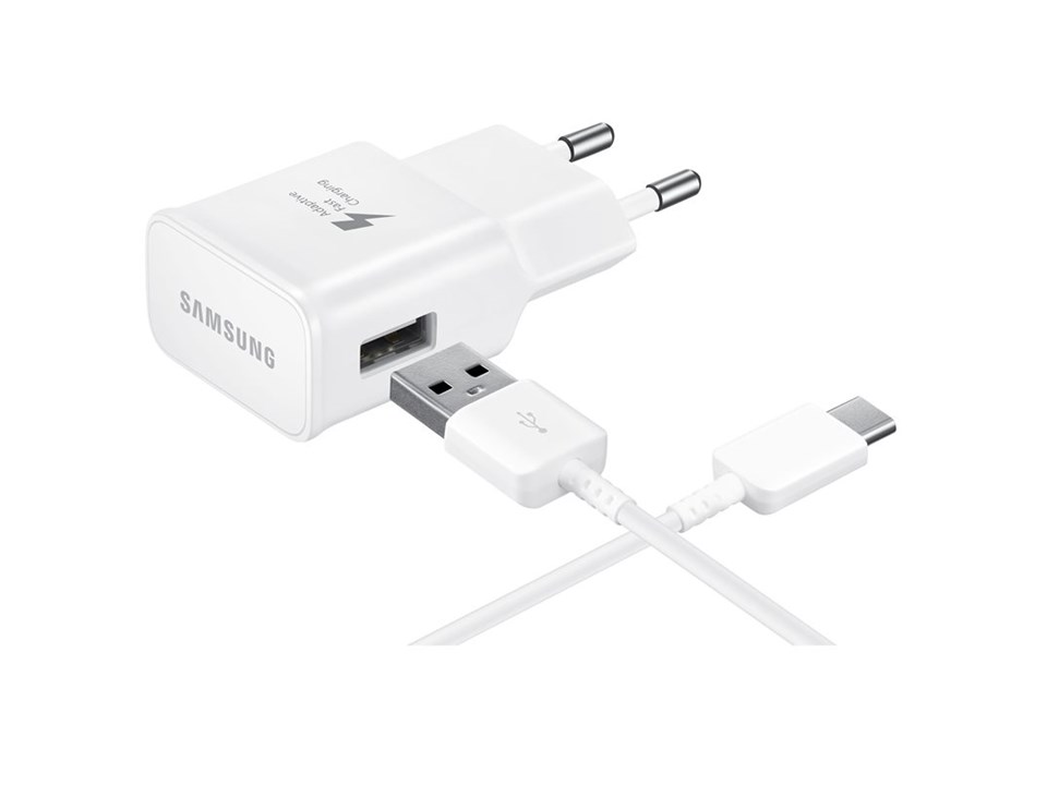 Samsung Samsung 15W 2A Snabbladdare EP-TA20EWE inkl. 1m USB-C Kabel - Vit - Teknikhallen.se