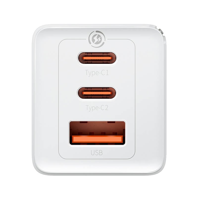 BASEUS Baseus 65W GaN5 Pro Väggladdare 2x USB-C 1x USB-A Vit - Teknikhallen.se