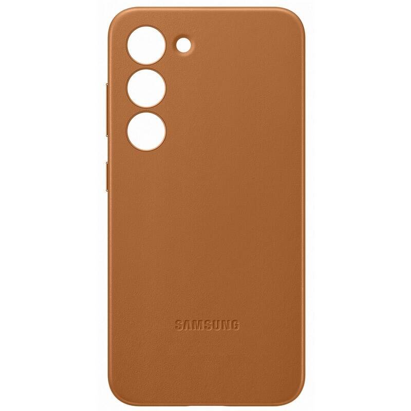 Samsung Samsung Galaxy S23 Skal Leather Cover Camel - Teknikhallen.se