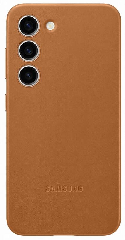 Samsung Samsung Galaxy S23 Skal Leather Cover Camel - Teknikhallen.se