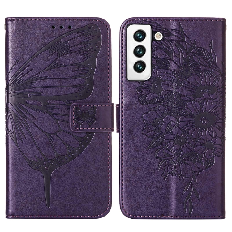  Samsung Galaxy S22 Fodral Butterfly Lder Lila - Teknikhallen.se