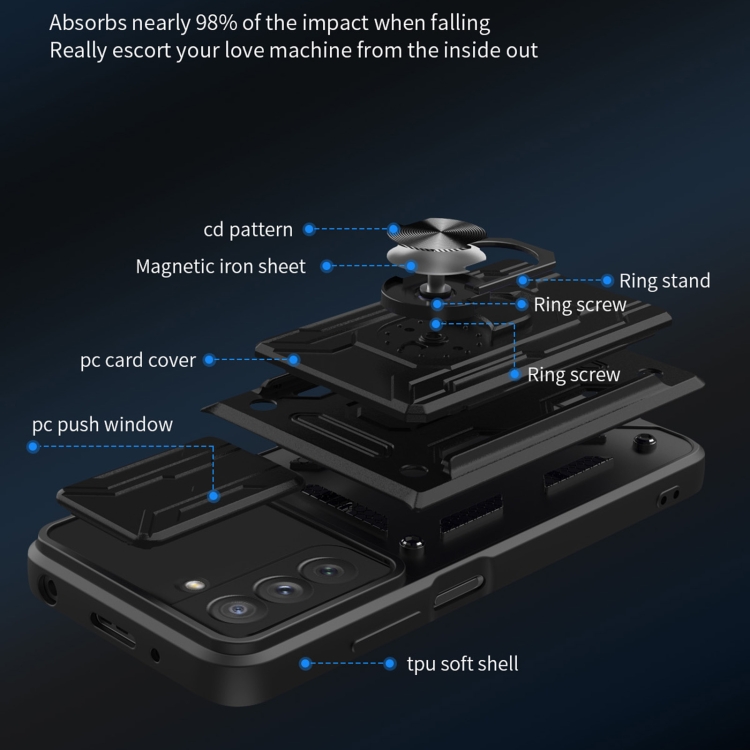  Samsung Galaxy S21 FE Skal Camshield Hybrid Ring Svart - Teknikhallen.se