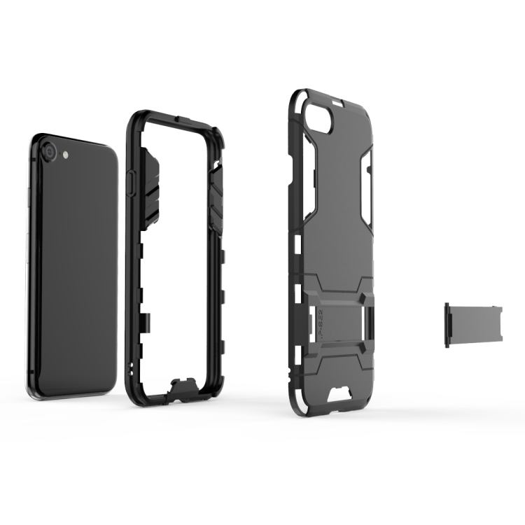  iPhone 7/8/SE Skal Hybrid Armor Kickstand Svart - Teknikhallen.se