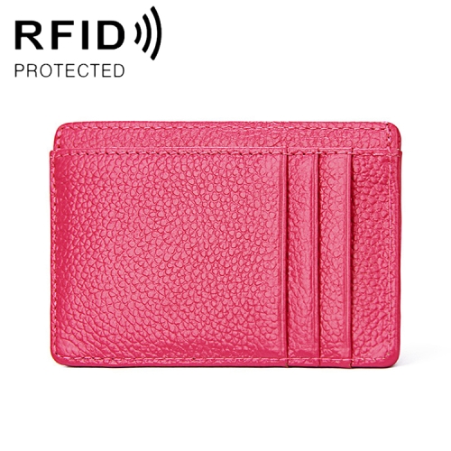  RFID Plnbok Korthllare Litchi Textur Rosa - Teknikhallen.se