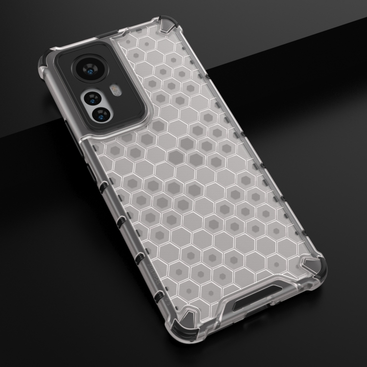  Xiaomi 12 Pro Skal Hybrid Honeycomb Vit - Teknikhallen.se