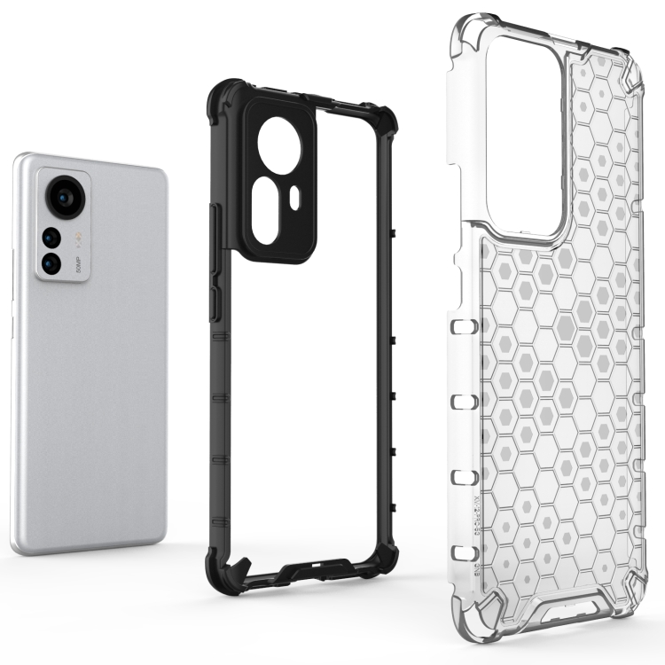  Xiaomi 12 Pro Skal Hybrid Honeycomb Vit - Teknikhallen.se