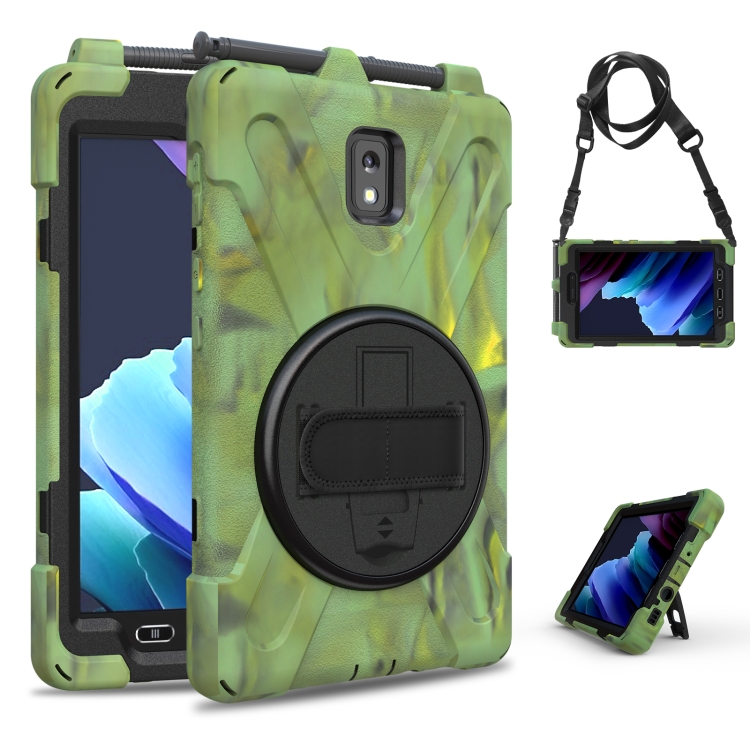  Samsung Galaxy Tab Active 3 Skal Hybrid Kickstand Rem Camo Grön - Teknikhallen.se