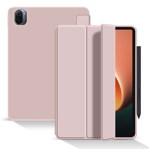  Xiaomi Pad 5 Fodral Tri-Fold Skin Touch Ljus Rosa - Teknikhallen.se