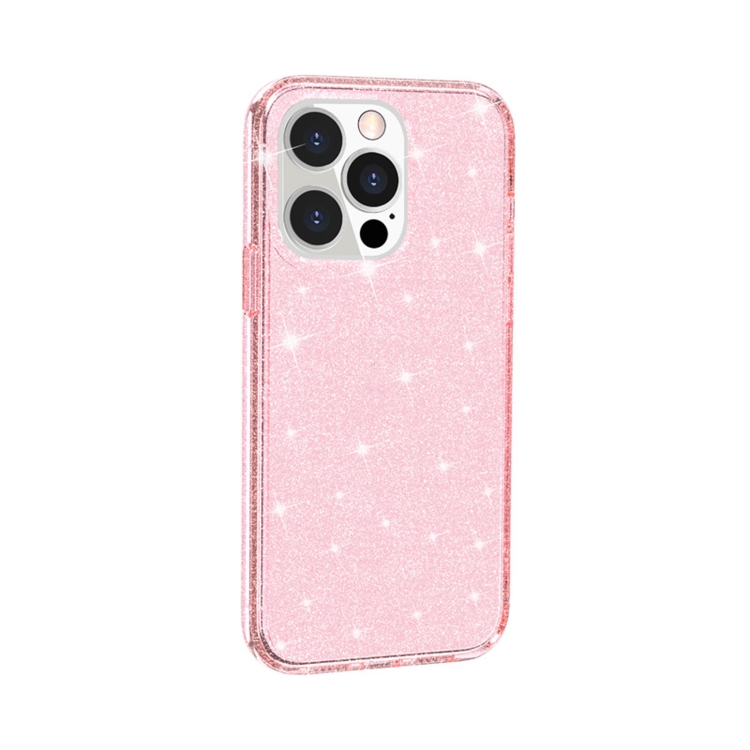  iPhone 14 Pro Max Skal Shockproof Glitter TPU Rosa - Teknikhallen.se