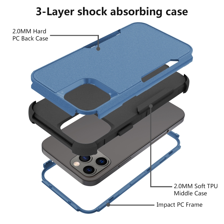  iPhone 14 Pro Max Skal Shockproof Hybrid Blå/Svart - Teknikhallen.se