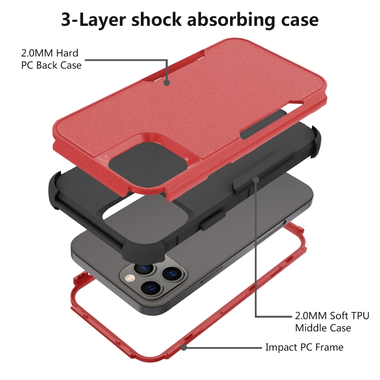  iPhone 14 Pro Max Skal Shockproof Hybrid Röd/Svart - Teknikhallen.se