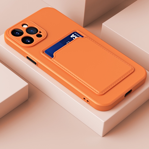  iPhone 14 Skal TPU Med Kortfack Orange - Teknikhallen.se