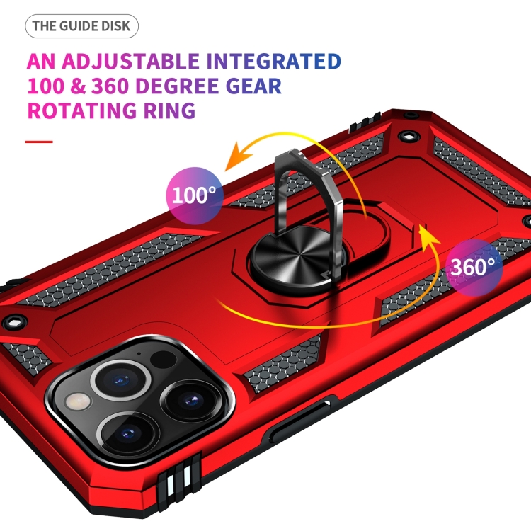  iPhone 14 Pro Skal Hybrid Armor Ring Röd - Teknikhallen.se