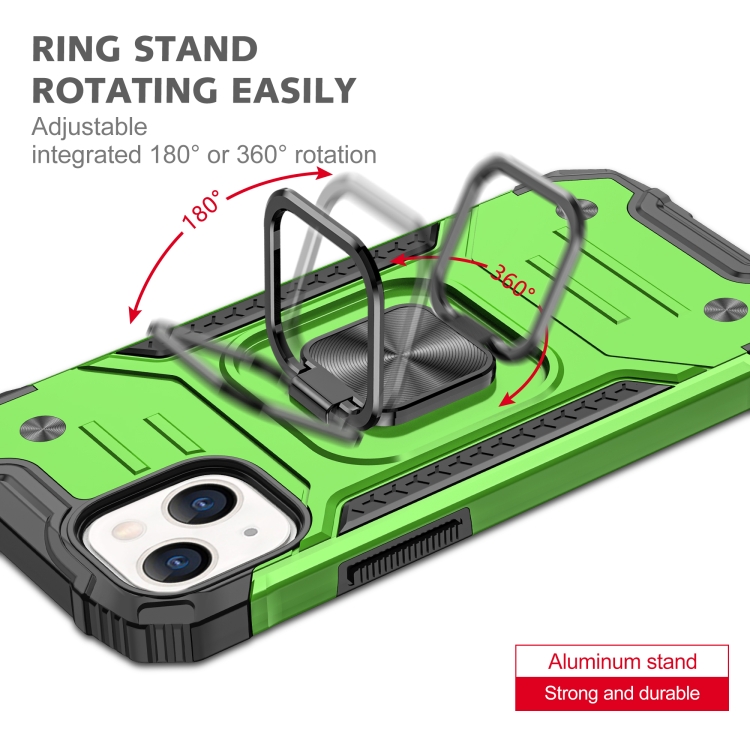  iPhone 14 Pro Skal Shockproof Hybrid Ring Grön - Teknikhallen.se