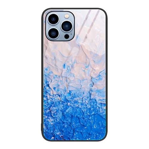  iPhone 14 Pro Skal Marmor Hrdat Glas Ocean Waves - Teknikhallen.se