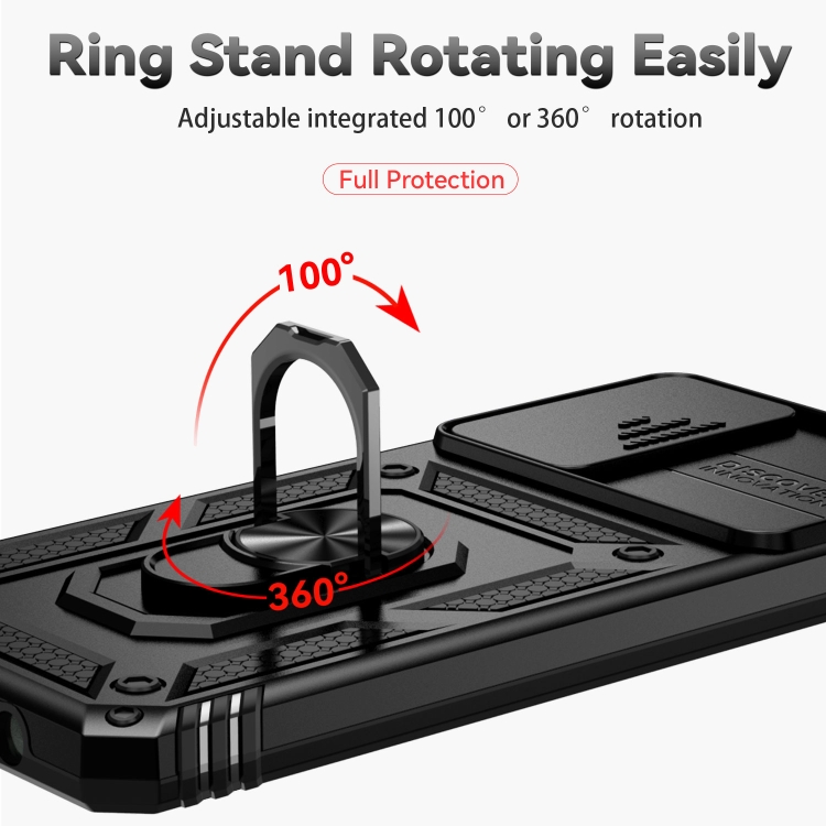  Motorola Moto G52/G82 Skal CamShield Ring Armor Svart - Teknikhallen.se