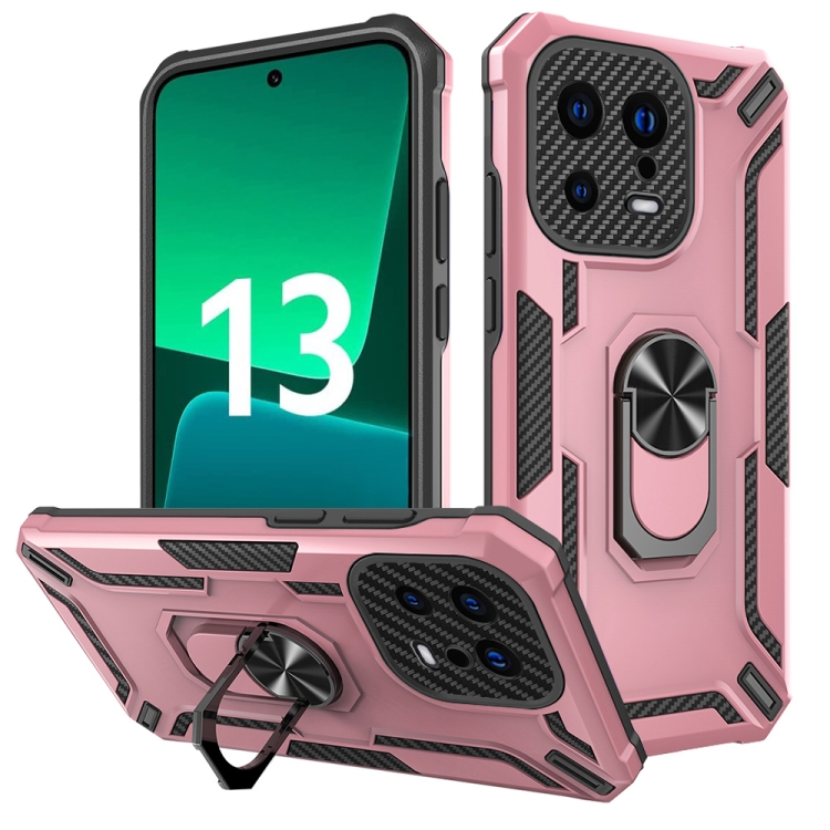  Xiaomi 13 5G Skal Ring Shockproof Armor Roséguld - Teknikhallen.se