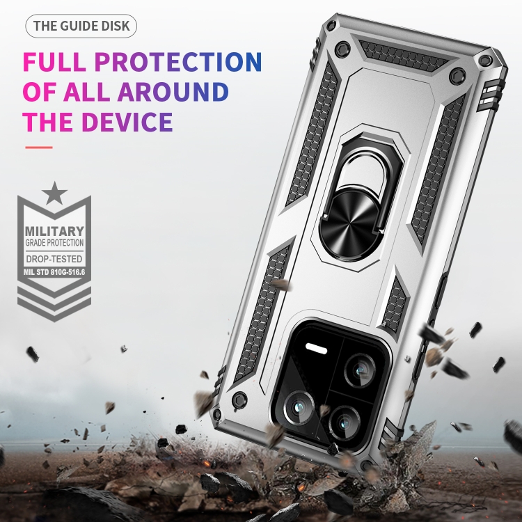  Xiaomi 13 Pro 5G Skal Ring Armor Silver - Teknikhallen.se