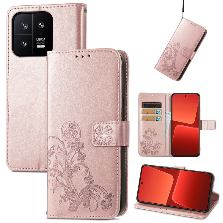  Xiaomi 13 5G Fodral Med Blommigt Tryck Roséguld - Teknikhallen.se