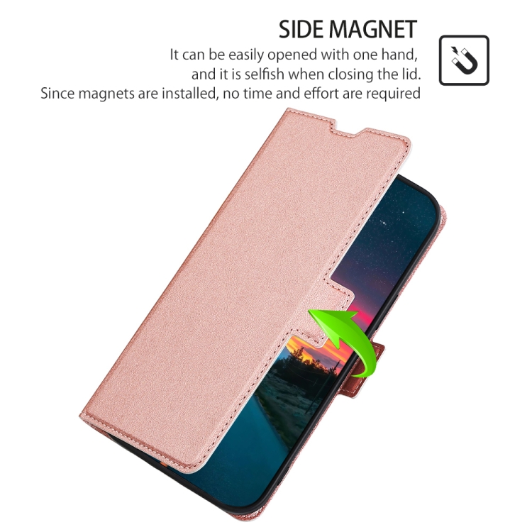  Motorola Moto G73 5G Fodral Slim Läder Roséguld - Teknikhallen.se