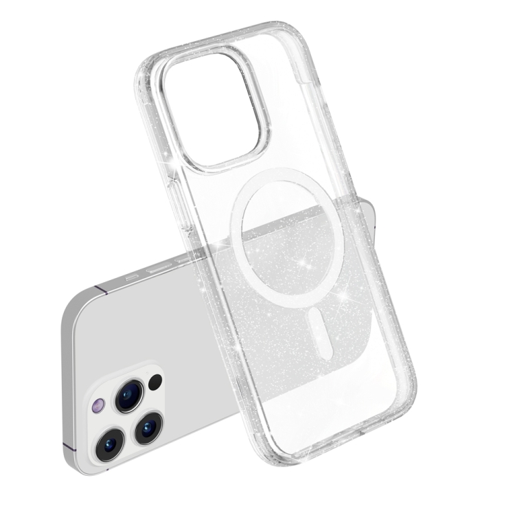  iPhone 15 Pro Max Skal MagSafe Glitter Transparent - Teknikhallen.se
