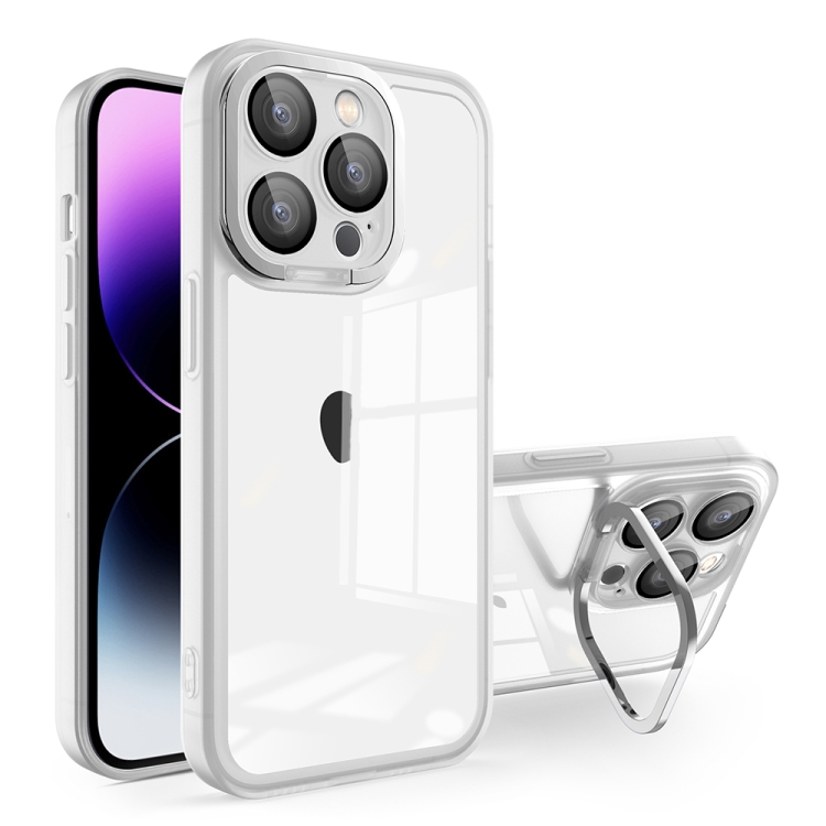  iPhone 15 Pro Skal Cam Kickstand Hybrid Silver - Teknikhallen.se