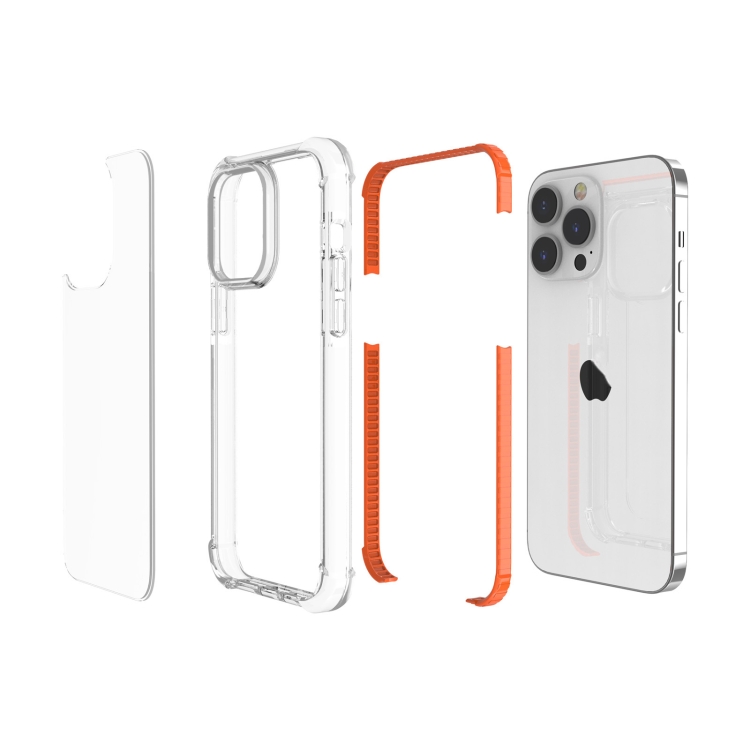  iPhone 15 Pro Skal Shockproof Akryl/TPU Orange - Teknikhallen.se