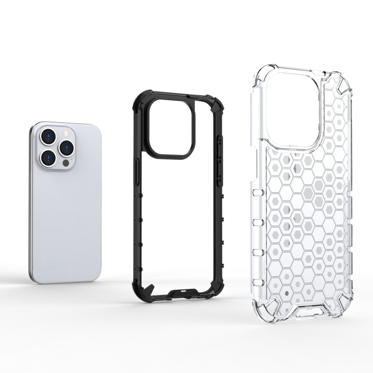  iPhone 15 Pro Skal Shockproof Honeycomb Vit - Teknikhallen.se