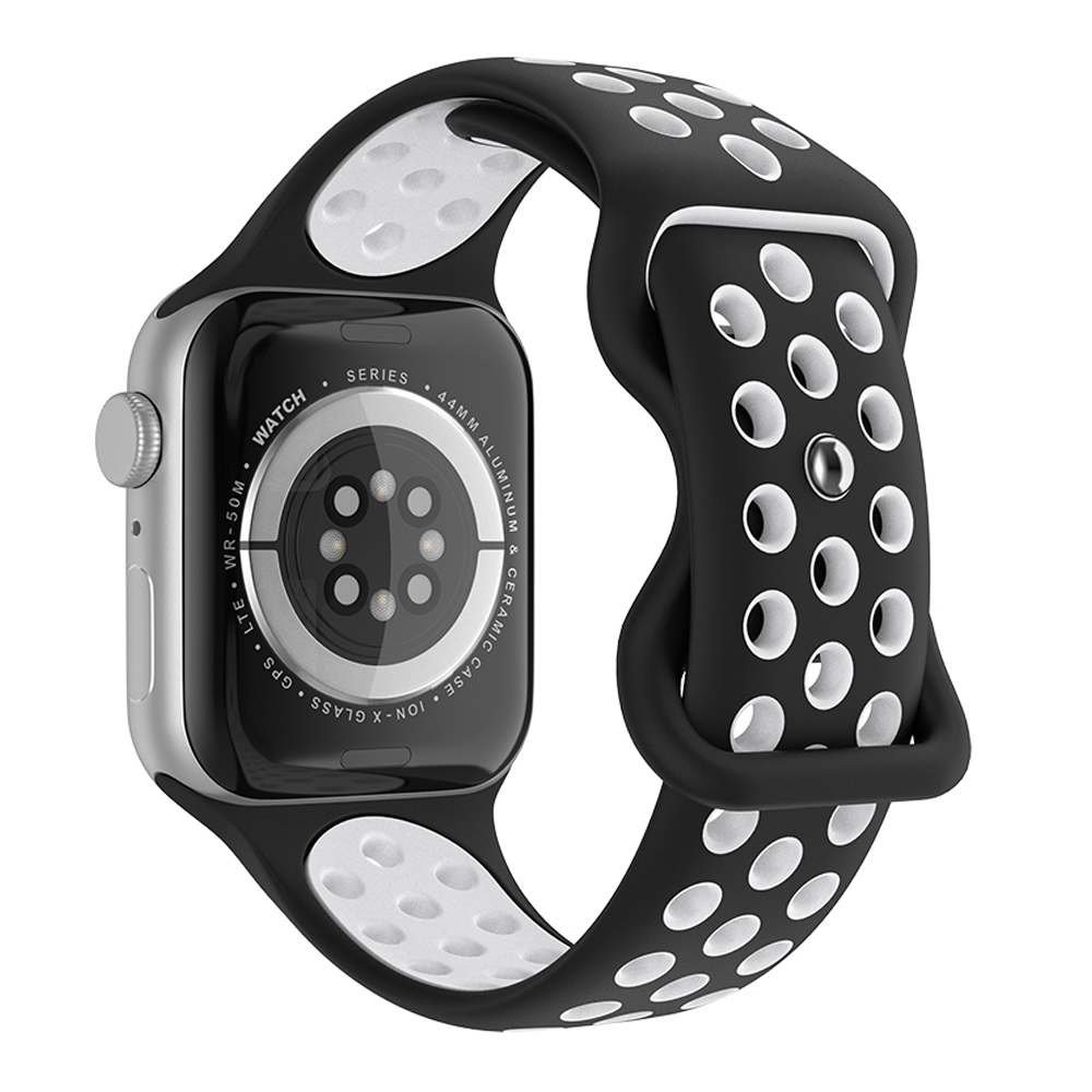 ColorPop Sportarmband Dual-Color Apple Watch 41/40/38 mm (M/L) Svart/Vit - Teknikhallen.se