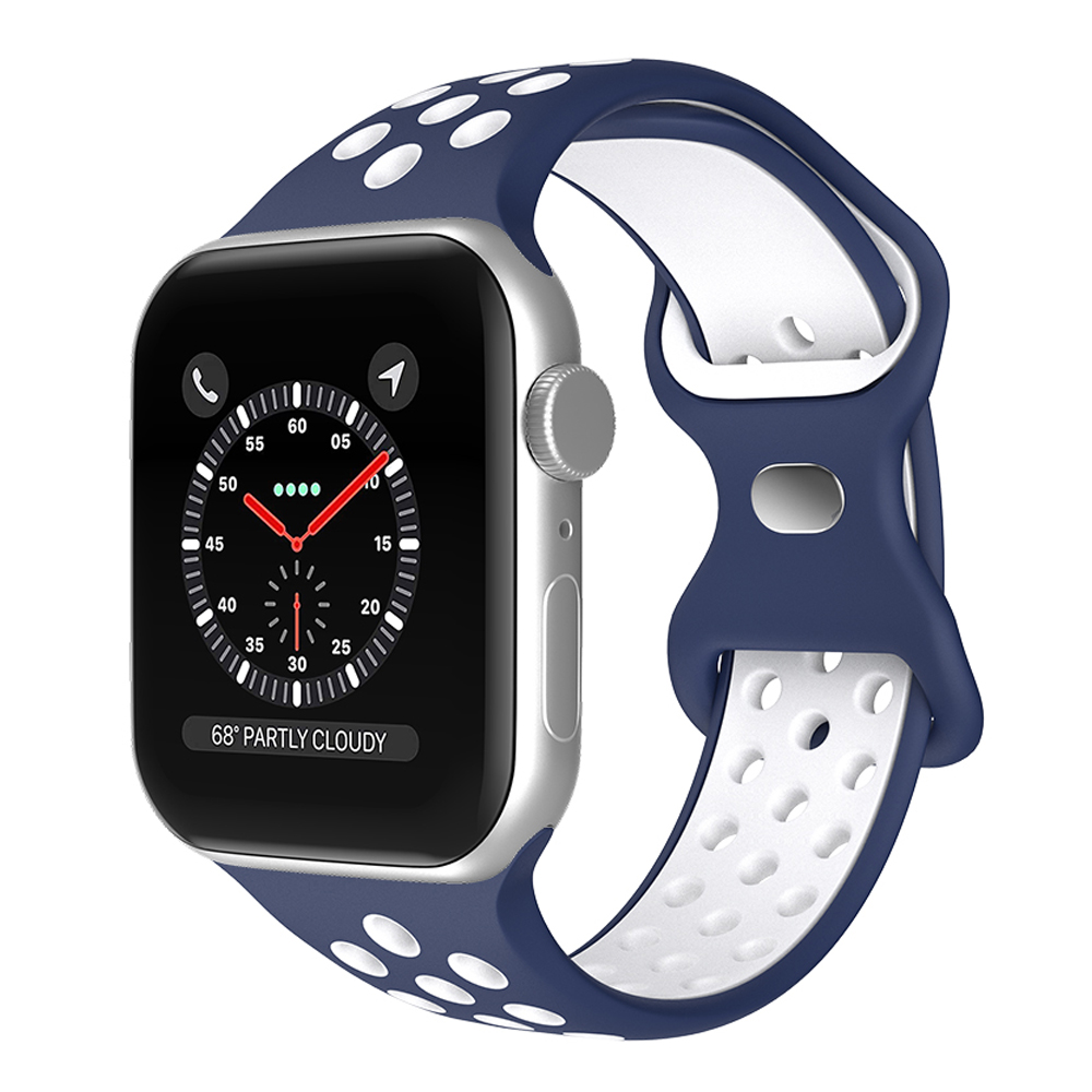 ColorPop Sportarmband Dual-Color Apple Watch 41/40/38 mm (M/L) Blå/Vit - Teknikhallen.se