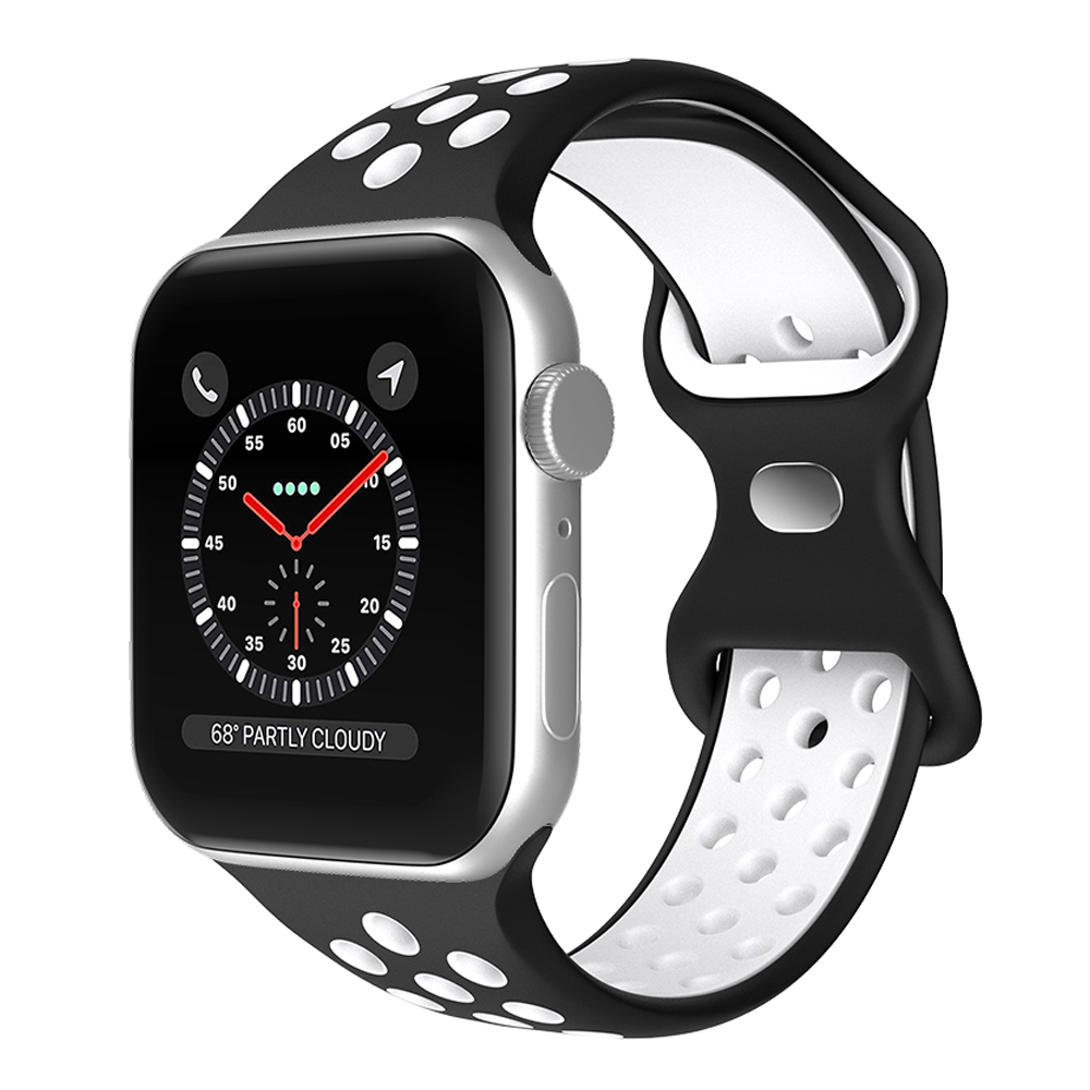 ColorPop Sportarmband Dual-Color Apple Watch 41/40/38 mm (S/M) Svart/Vit - Teknikhallen.se