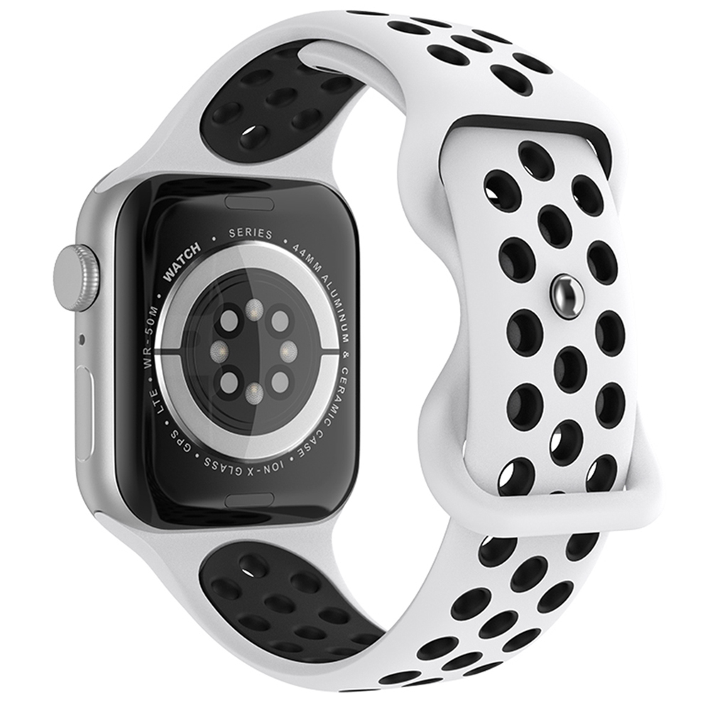 ColorPop Sportarmband Dual-Color Apple Watch 42/44/45/49 mm (M/L) Vit/Svart - Teknikhallen.se