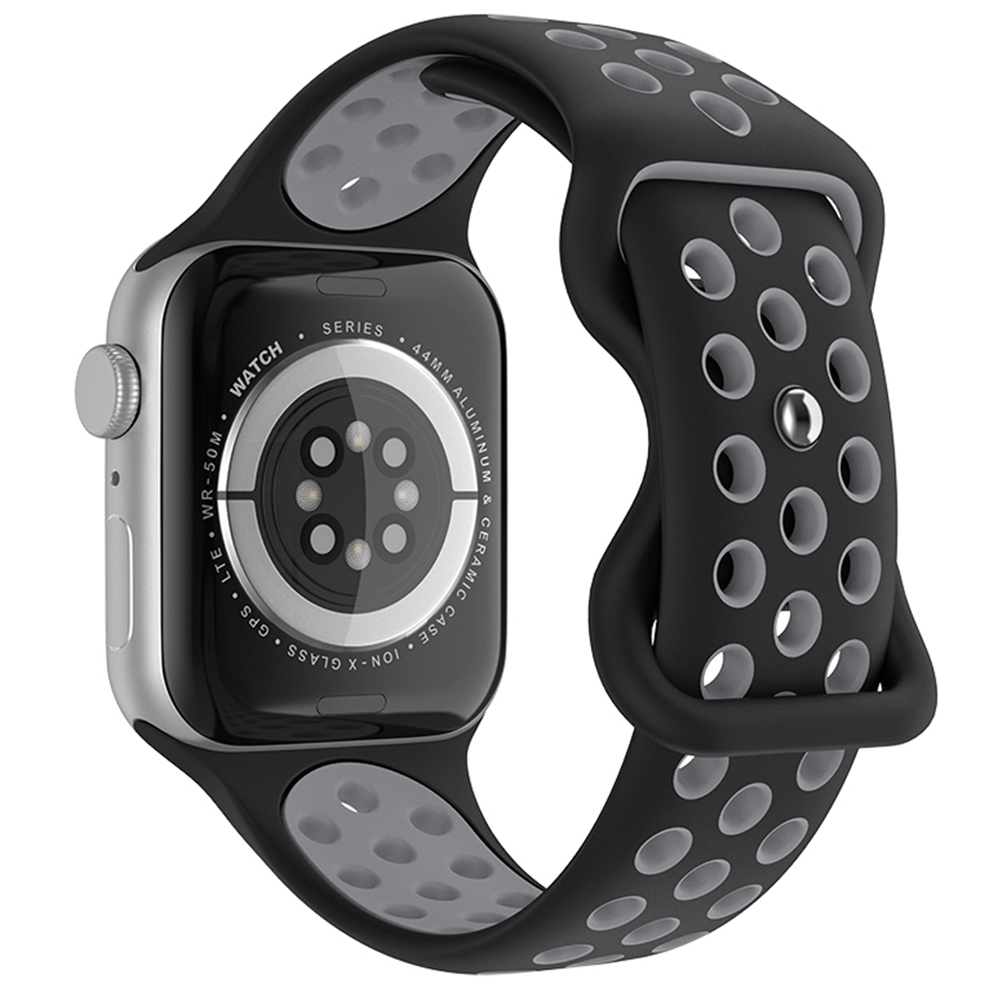 ColorPop Sportarmband Dual-Color Apple Watch 42/44/45/49 mm (M/L) Svart/Gr - Teknikhallen.se