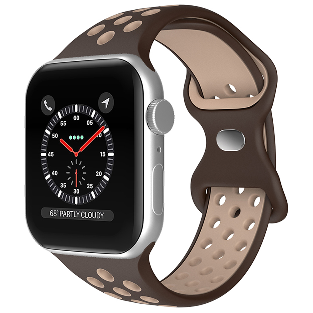 ColorPop Sportarmband Dual-Color Apple Watch 42/44/45/49 mm (M/L) Brun - Teknikhallen.se