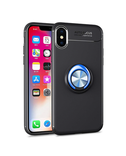  iPhone Xs Max - Ring Skal - Svart/Blå - Teknikhallen.se