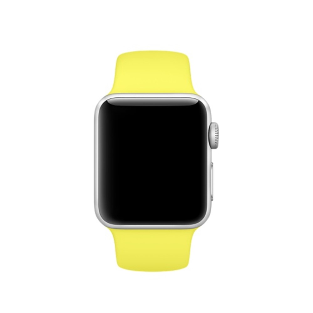  Silikon Armband Apple Watch 41/40/38 mm (S/M) - Gul - Teknikhallen.se