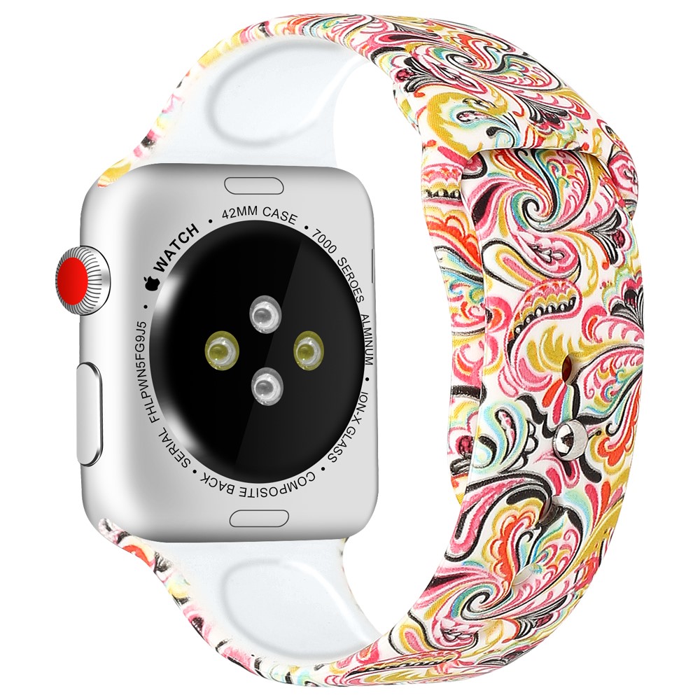  Silikon Armband Apple Watch 42/44/45/49 mm Color Pattern - Teknikhallen.se