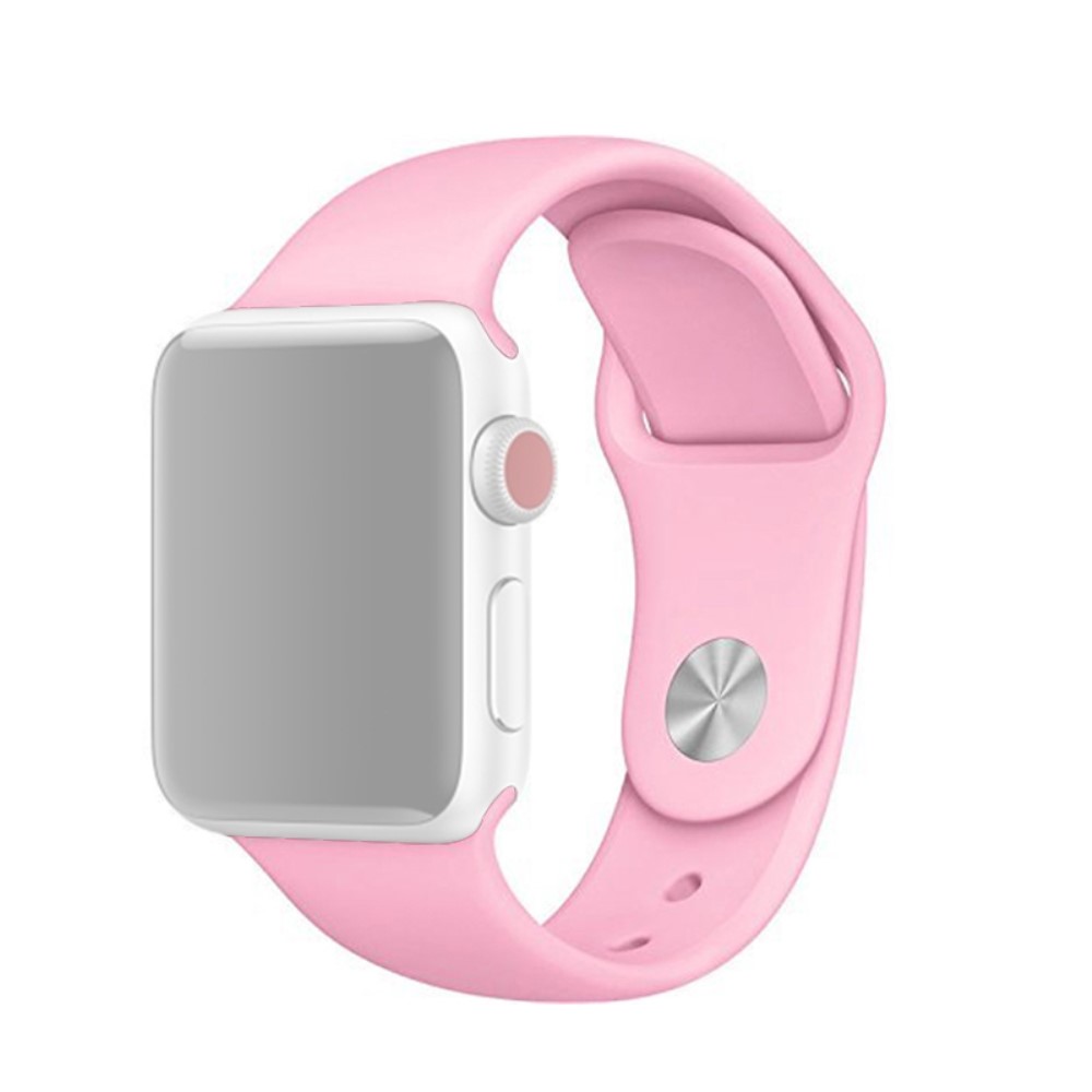  Silikon Armband Apple Watch 41/40/38 mm (M/L) - Ljus Rosa - Teknikhallen.se