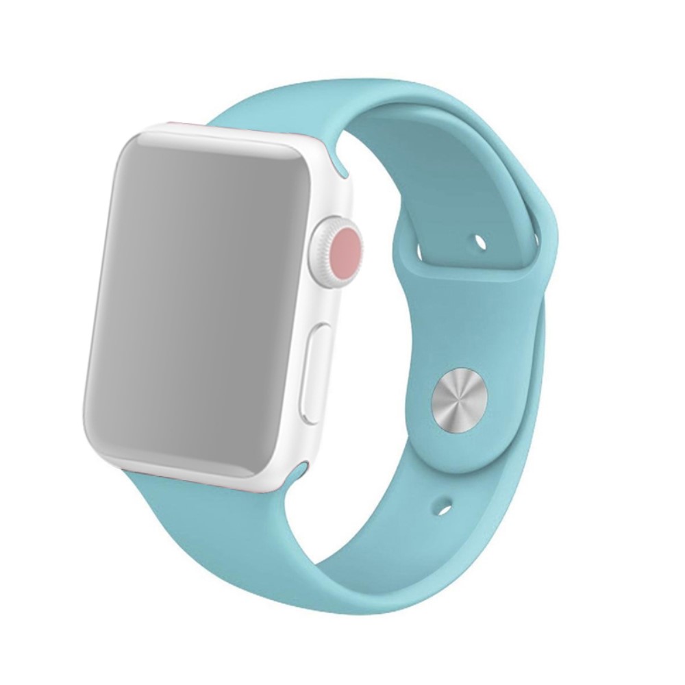  Silikon Armband Apple Watch 41/40/38 mm (M/L) - Cyan - Teknikhallen.se