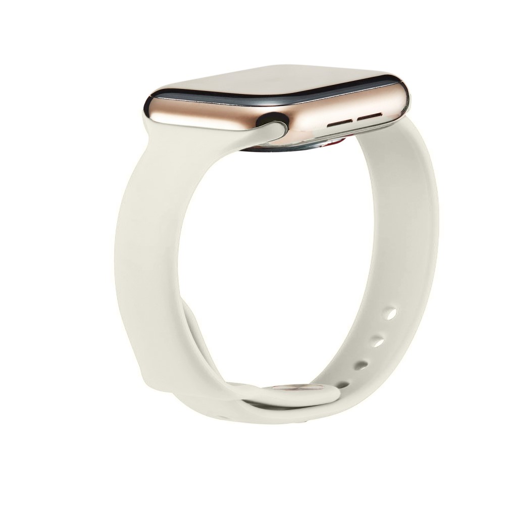  Silikon Armband Apple Watch 41/40/38 mm - Beige - Teknikhallen.se