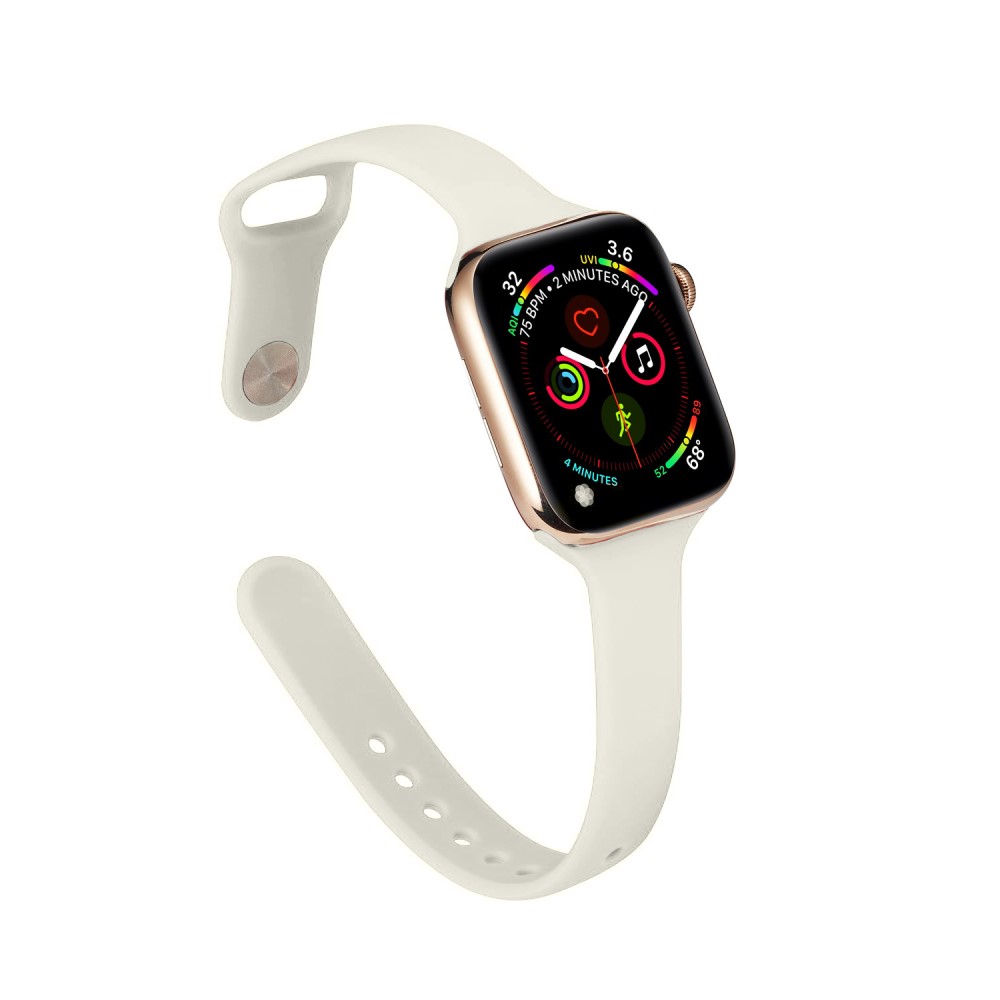  Silikon Armband Apple Watch 41/40/38 mm - Beige - Teknikhallen.se