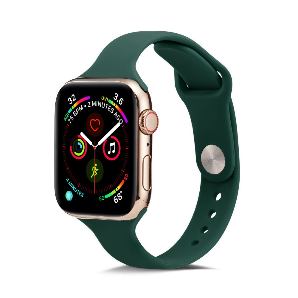  Silikon Armband Apple Watch 41/40/38 mm - Mörk Grön - Teknikhallen.se