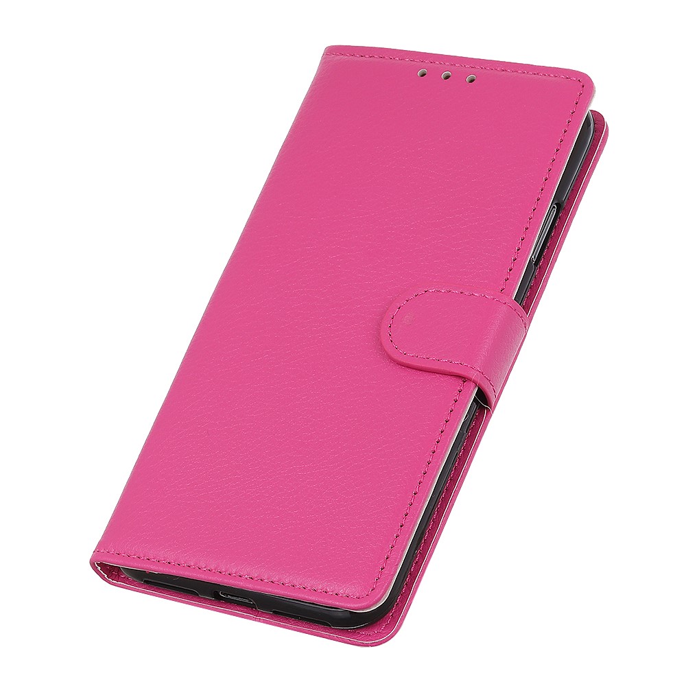  Samsung Galaxy S21 Plus - Litchi Plnboksfodral - Rosa - Teknikhallen.se