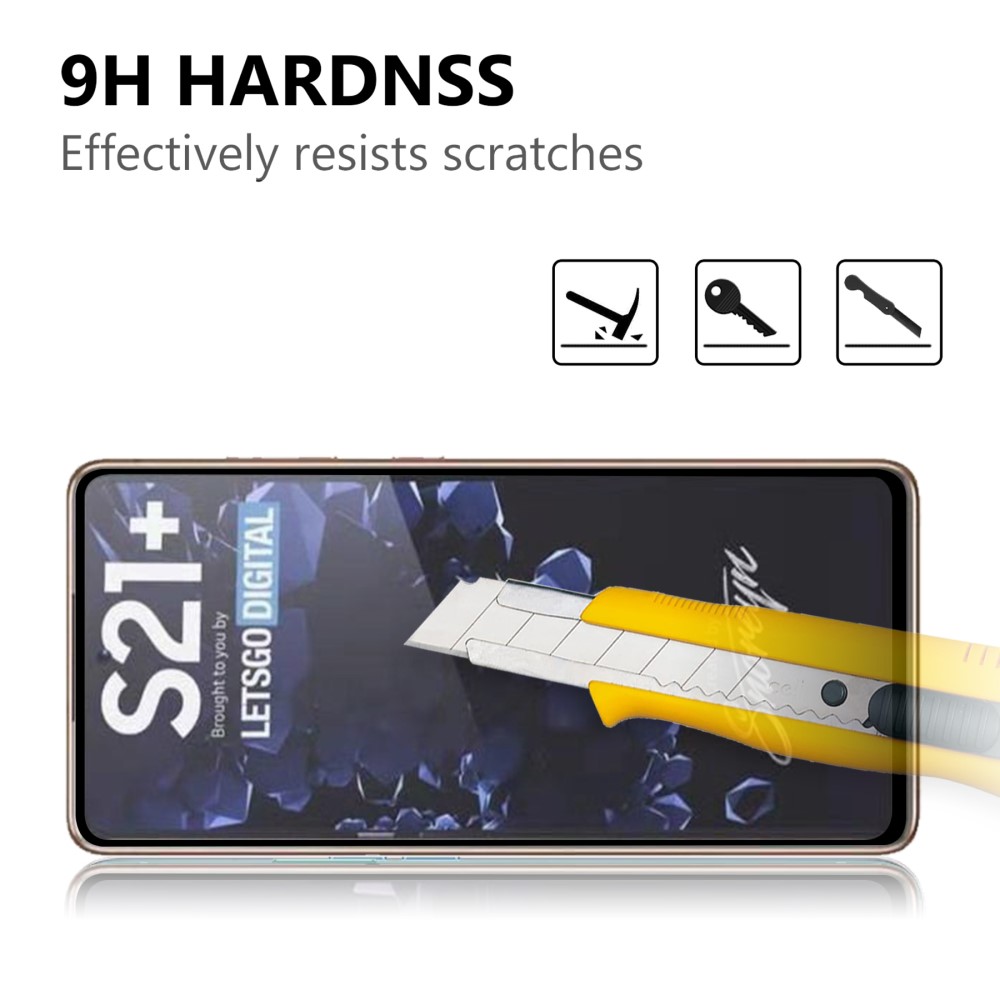  Samsung Galaxy S21 Plus - Heltckande Premium Skrmskydd I Hrdat Glas - Teknikhallen.se