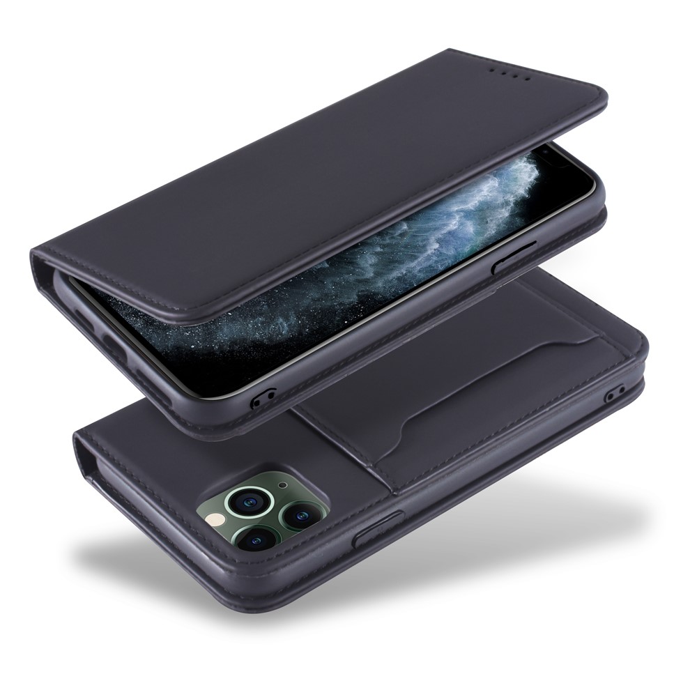  iPhone 11 Pro Max - Silkeslent Flip Fodral Med Kickstand - Svart - Teknikhallen.se