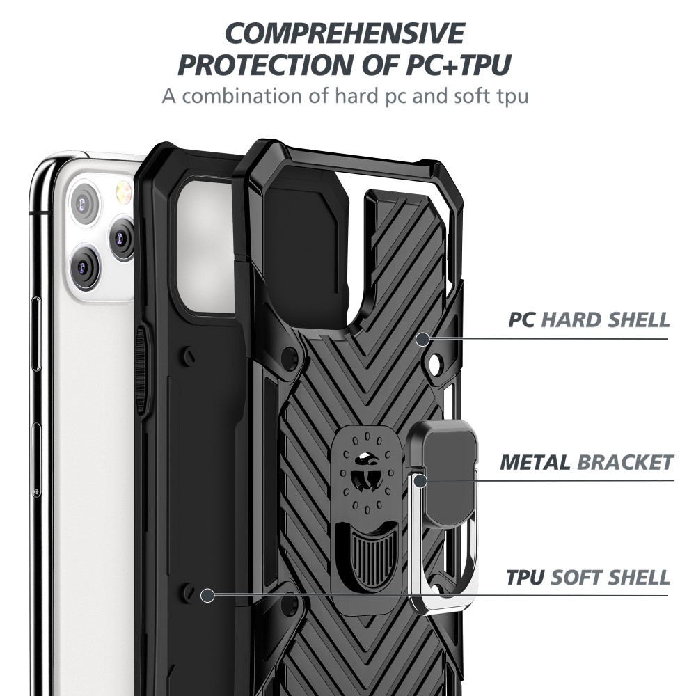  iPhone 12 Pro Max - Shockproof Tyre Ring Skal - Svart - Teknikhallen.se