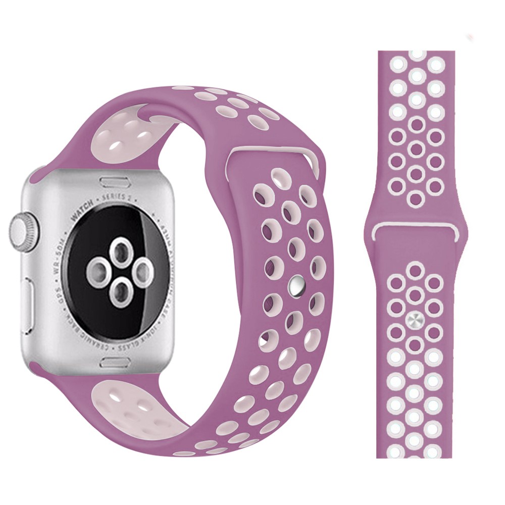  Ihligt Silikon Armband Apple Watch 41/40/38 mm (M/L) - Lila - Teknikhallen.se